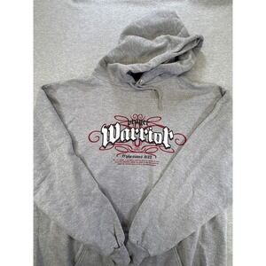 Jerzees Mens‎ Prayer Warrior Ephesians 6:12 Hoodie Gray Pullover Sweatshirt 2XL